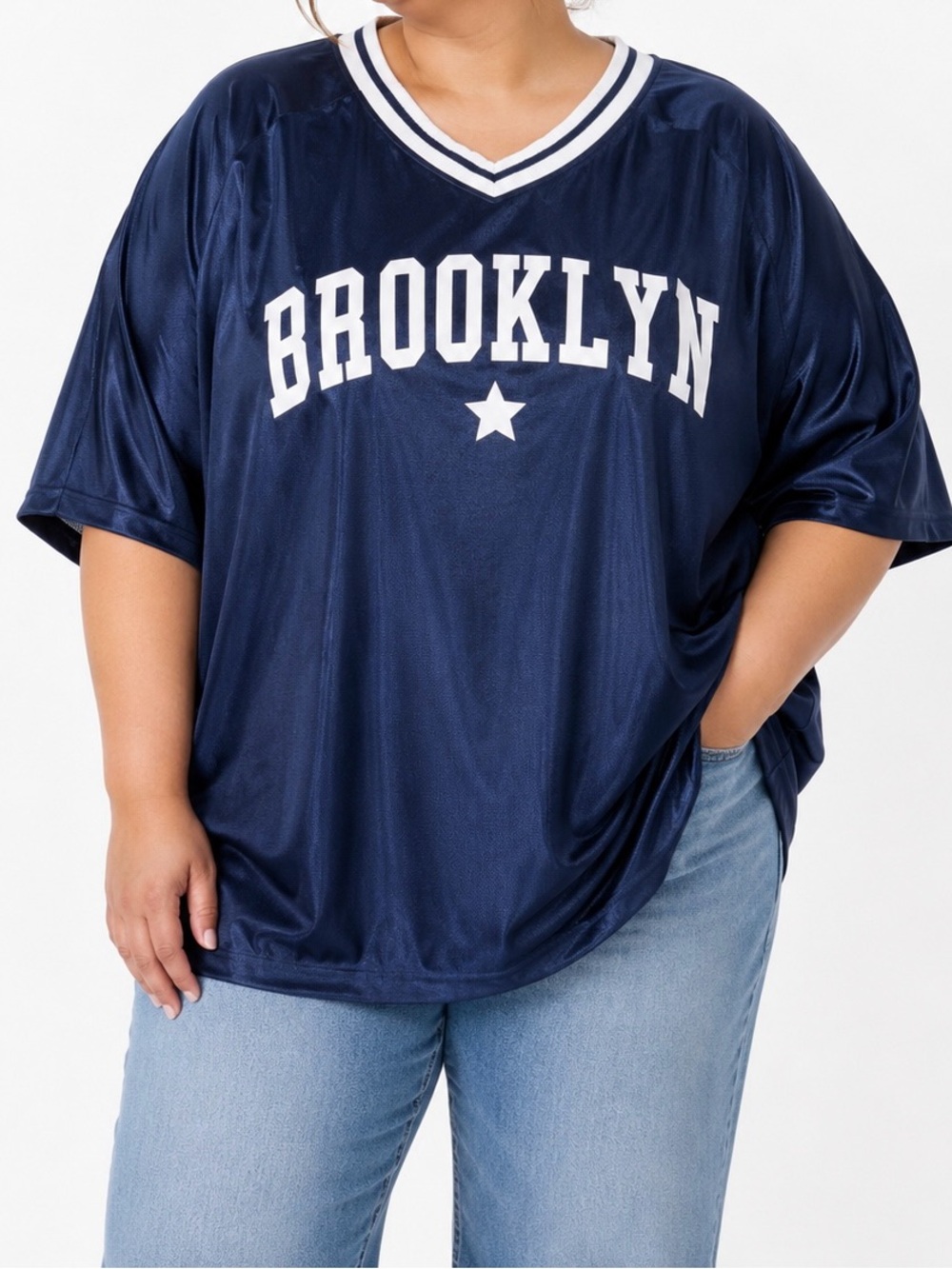 Brooklyn Oversized Jersey Tee
Size 3X - Navy NWT